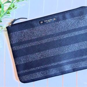 Kate Spade Black and Glitter Striped Bag